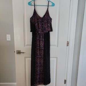 Japna Black and Multicolor Maxi Dress